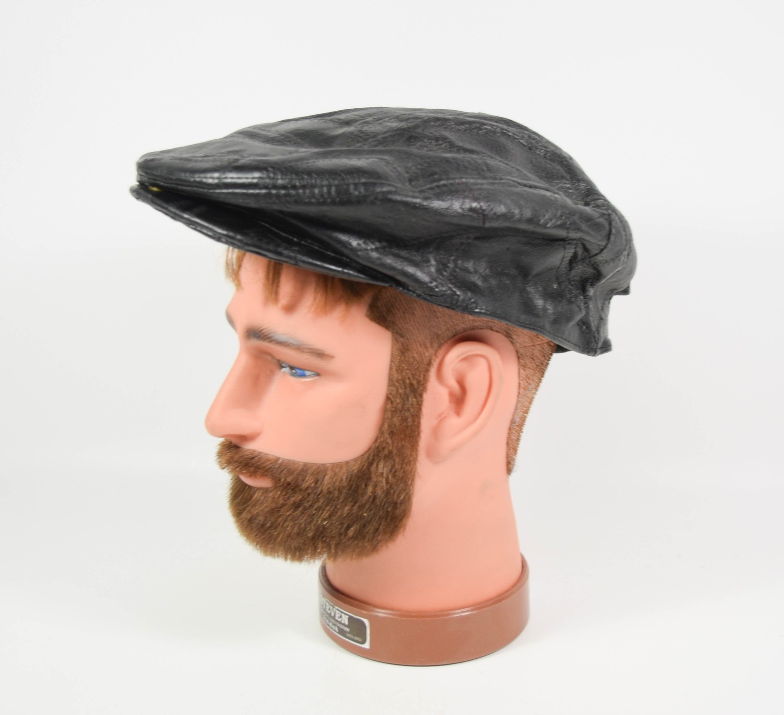 Vintage Black Leather Lined Patchwork Newspaper B… - image 1