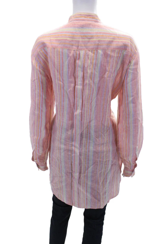 Blusa Max Mara Mujer Manga Larga Cuello Abotonado Rayas Multi Talla 12 Foto 3 de 4