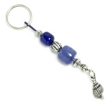 KEYRING-KEY CHAIN High Quality Blue Resin  Seashell