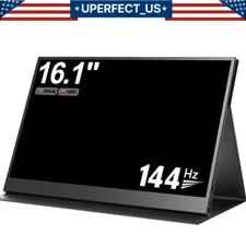 UPERFECT 144Hz Portable Monitor, 16.1" 1080P Gaming Computer Monitor FreeSync AA