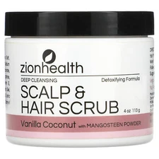2 X Zion Health, Adama, Deep Cleansing Scalp & Hair Scrub, Vanilla Coconut, 4 oz