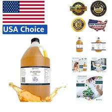 Flaxseed Oil 128oz - Cold Pressed, Omega-3 Fatty Acids for Wellness