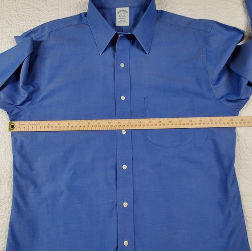 Camisa de vestir clásica Brooks Brothers 1818 para hombre talla 16-33 azul sin hierro - Imagen 4 de 12