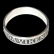 Kelt Ancienne bague argent massif DA VIKEN décor de triskel T 63 anneau alliance