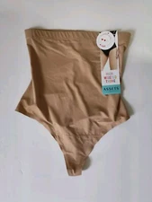 ASSETS by Spanx Shaper Flawless Finish High Waist Shaping Thong Beige Size M
