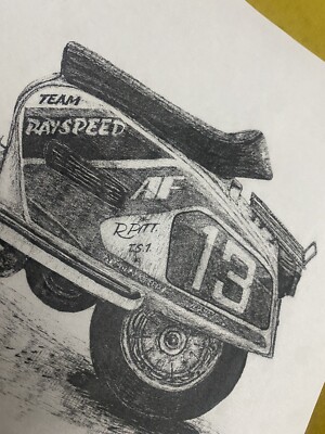 LAMBRETTA DTC STREET RACER AF RAYSPEED A4 INK DRAWING PRINT | eBay