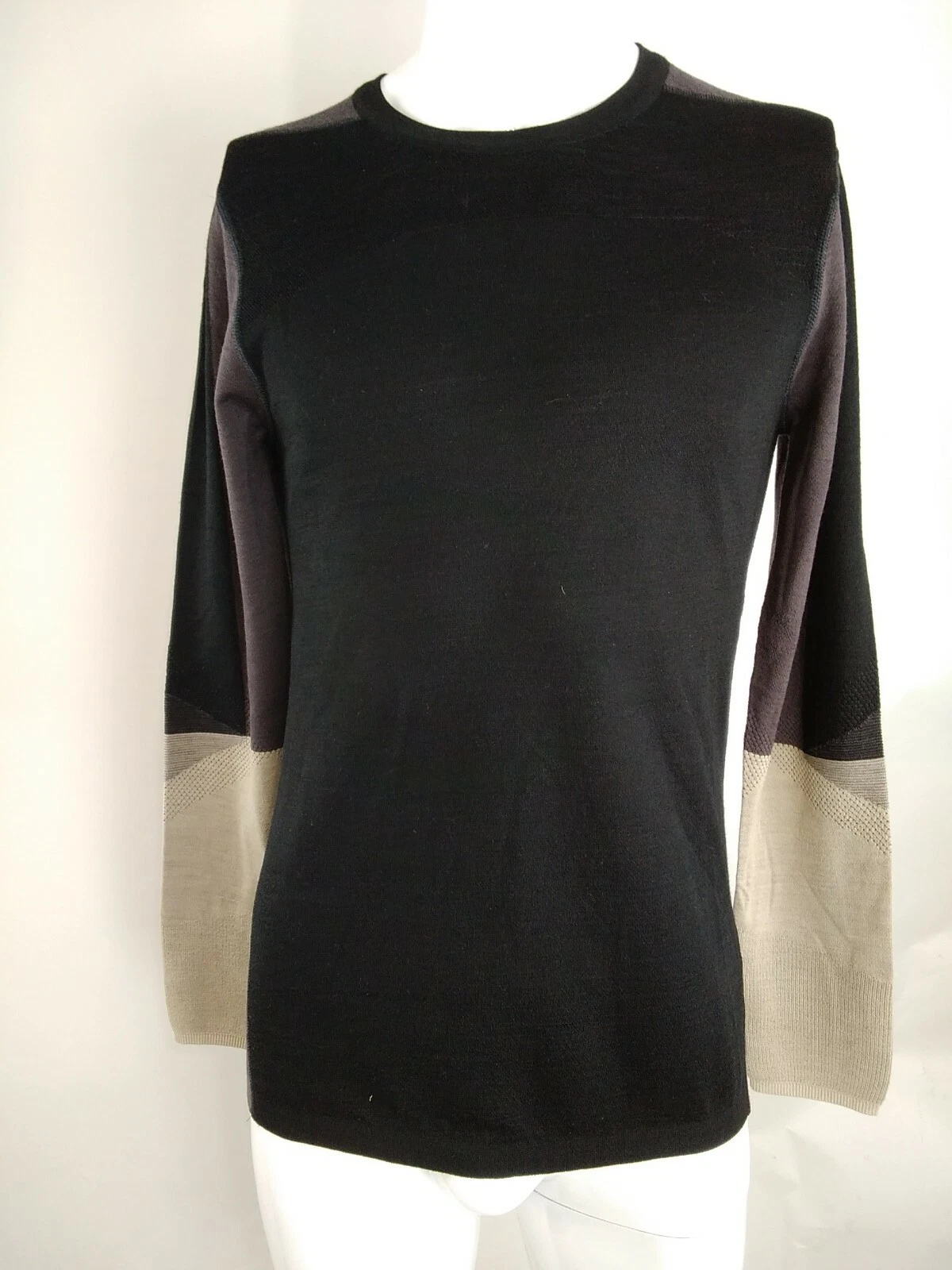 SmartWool Men Intraknit Thermal Merino Colorblock Crew Black Medium 16453-K28