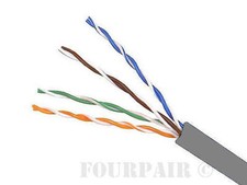 CAT5e CMR Ethernet UTP Cable Gray 1000FT - 24 AWG SOLID BARE COPPER