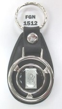Black Rolls Royce Mini Steering Wheel 1512 Leather Key Ring Key Fob