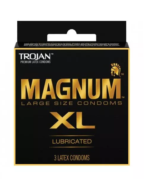 Trojan Magnum XL Lubricated Latex EXTRA LARGE Condoms - NEW SEALED RETAIL  BOX