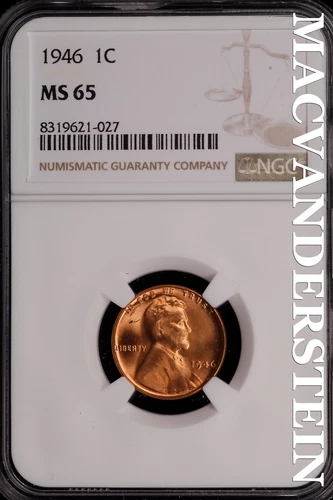 1946 Lincoln Wheat Cent-NGC MS 65 Brilliant Uncirculated Lustrous #SLG278
