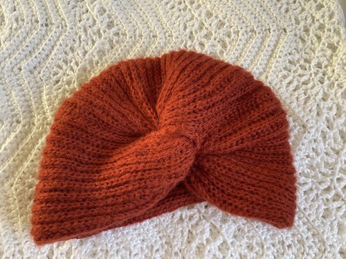 Primark Womens Terracotta Rust Acrylic Beanie One Size - Turban Style Head Wrap - Picture 5 of 8