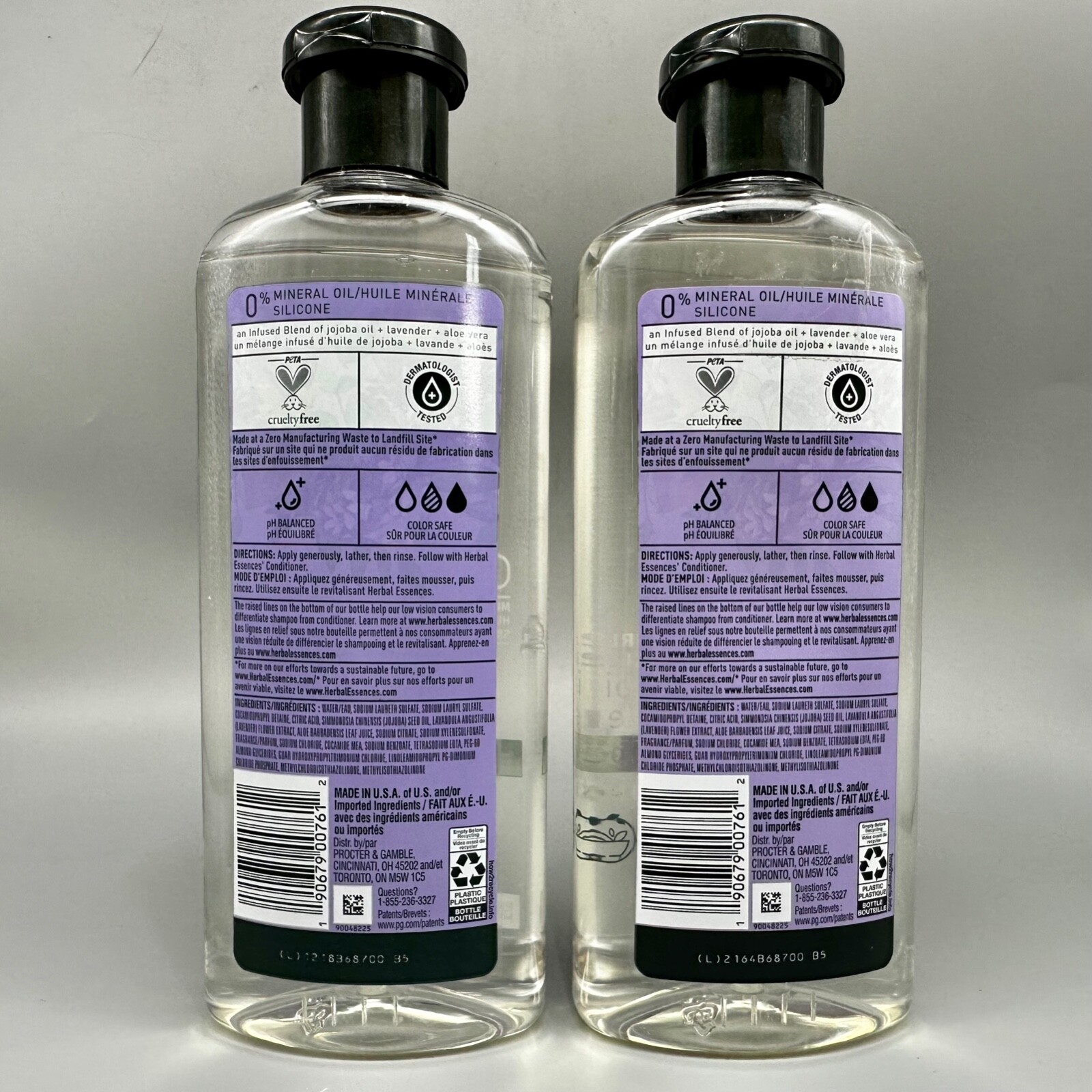 Herbal Essences Jojoba Oil & Lavender Curls Shampoo Silicone Free 2PK x