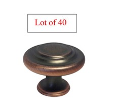 Lot of 40 Oil Rubbed Bronze Kitchen Bathroom Round Ring Cabinet Knobs 32mm