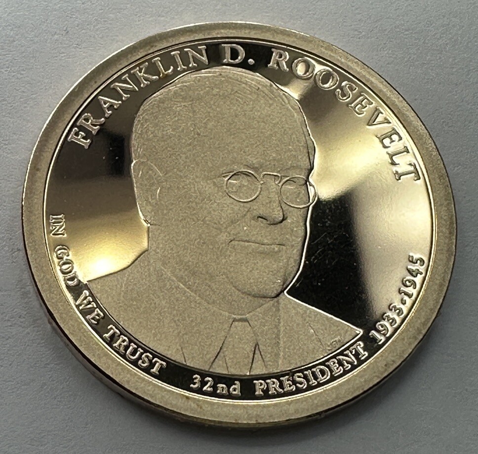 2014-S Franklin Roosevelt Presidential PROOF Dollar Coin from US