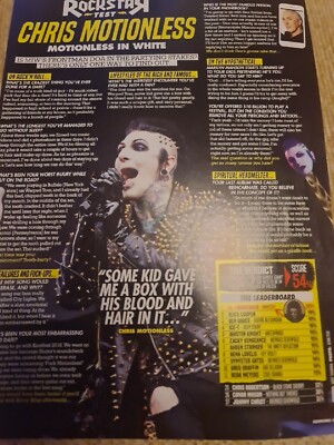 CHRIS MOTIONLESS IN WHITE A4 CLIPPING PAGE POSTER KERRANG MAGAZINE UK 