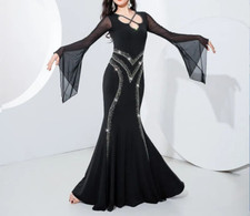 Costume sexy danza del ventre egiziano Baladi Saidi performance Galabeya Abaya