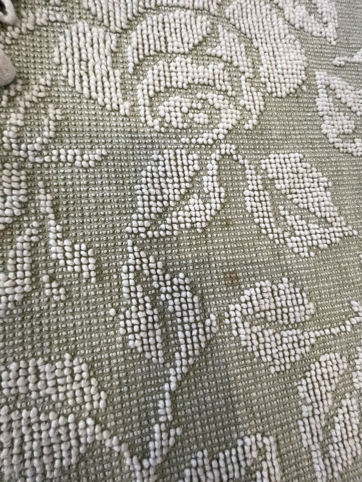 Vtg Hobnail Candlewick TWIN BEDSPREAD Cotton Chenille GREEN White Pom Pom ROSES eBay