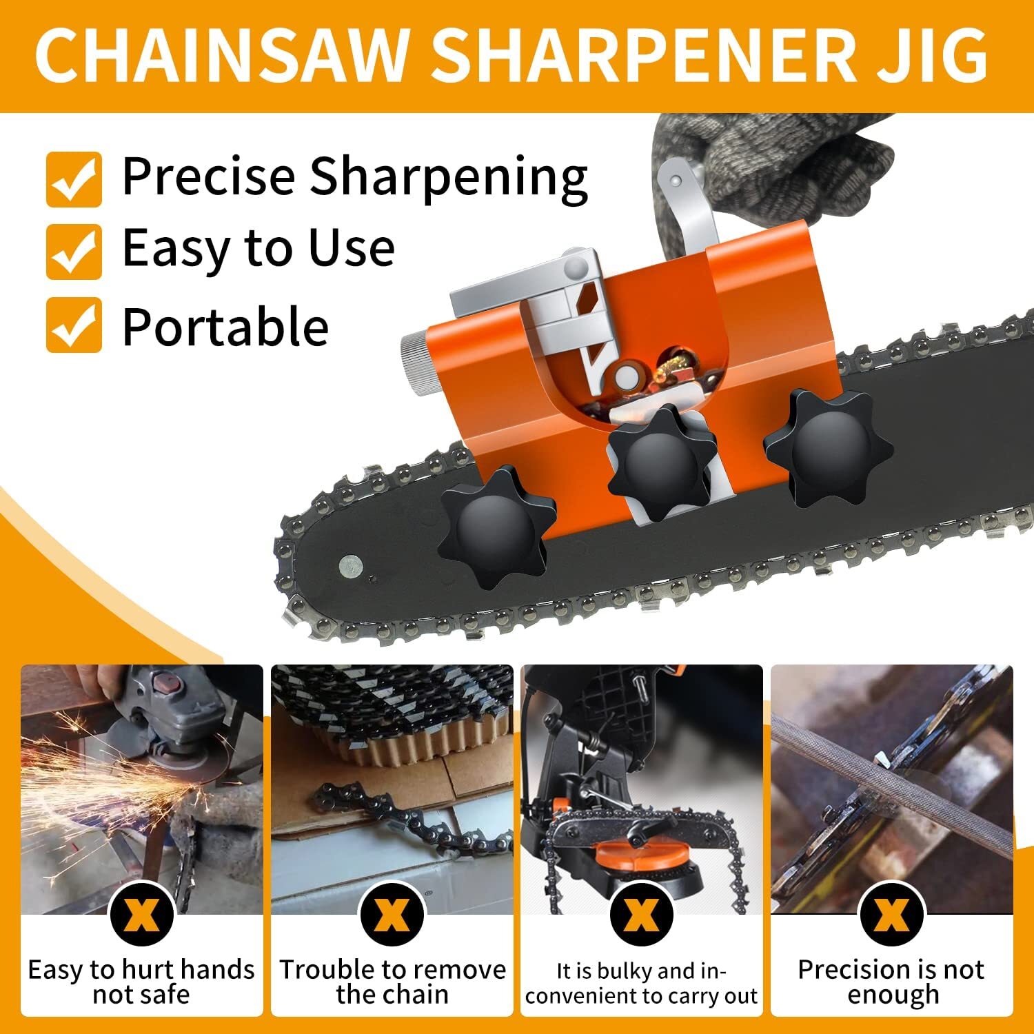 Easy Portable Chain Saw Sharpener Jig Sharpening Tool Clip Chainsaw Sharpener UK eBay
