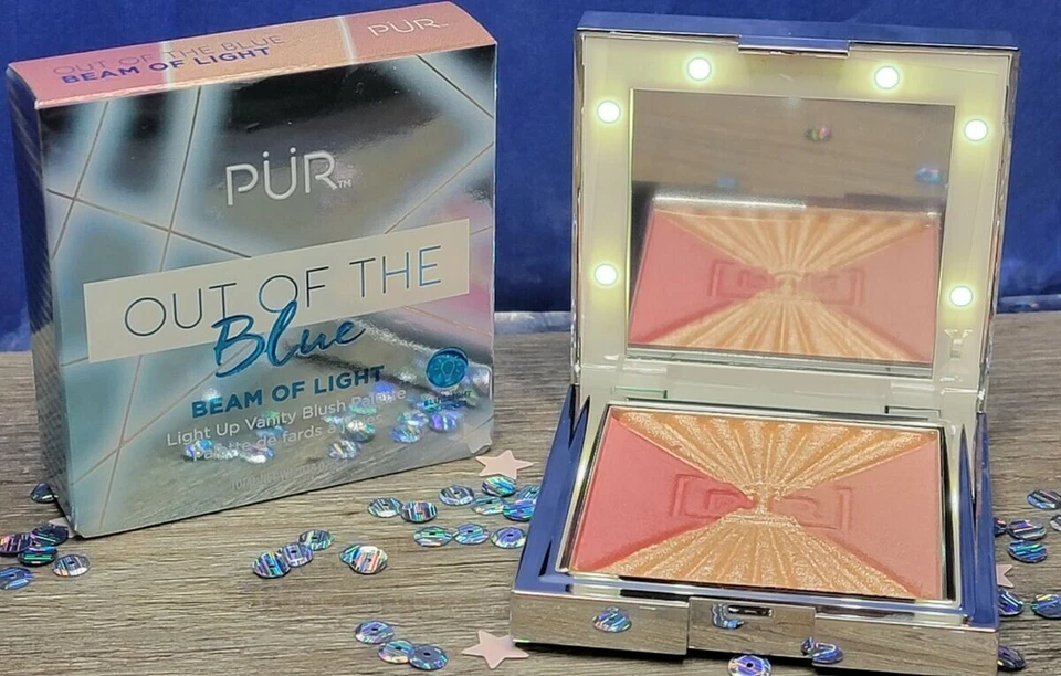 PUR Blush Highlighter Palette Out of the Blue Ray of Light Up Vanity Mirror New - Image 2 of 4
