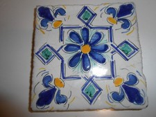 Decoro in argilla,cotto fatto a mano,piastrella tipo ceramica vietri cm. 10x10 