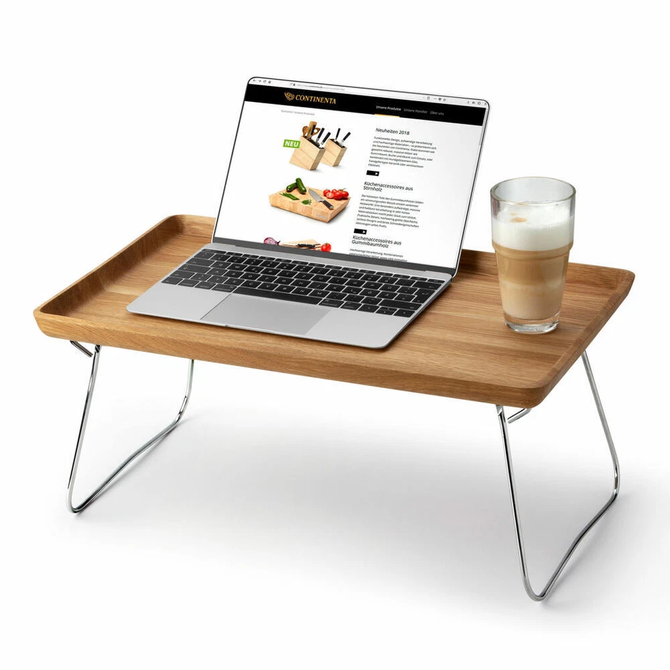 Continenta Bett-Tablett Serviertablett Frühstückstablett Eichenholz 53 x 32 cm - Bild 3 von 4