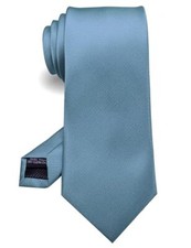 Solid Color Tie Formal Necktie for Men Dusty Blue