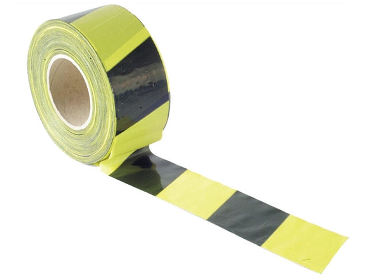 Faithfull 70 Micron Barrier Hazard Tape 70mm x 500m Black & Yellow FAITAPEBARBY