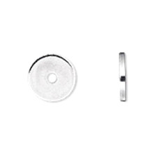 100 Bright Silver Steel Metal 10x1mm Smooth Flat Round Heishi Disc Spacer Beads