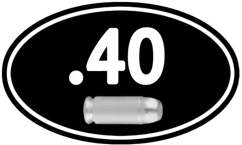 40 Ammo Can Labels Decals Stickers 2 PACK 5x3inch Oval 40 Caliber