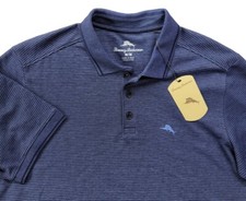 NEW Tommy Bahama Coastline Men's Navy Stripe Polo Lightweight Breathable Golf SS