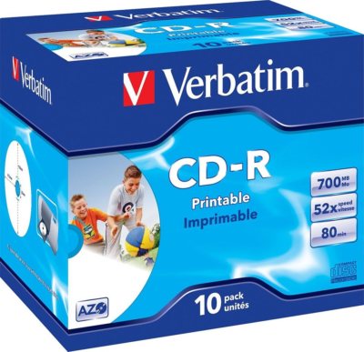 Original Verbatim CD-R 80min 700MB 52x Slimcase (10er) 43342