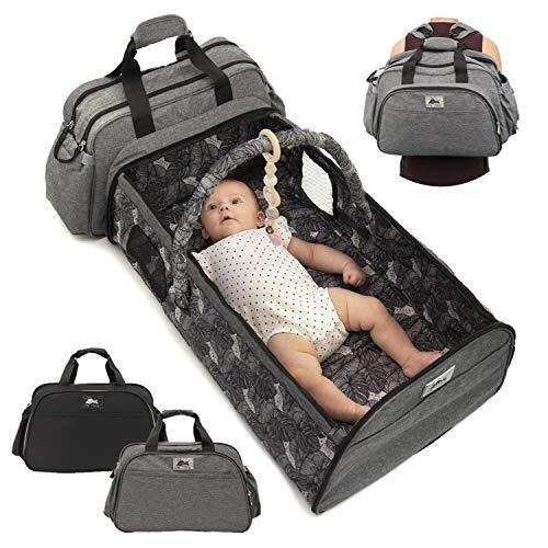 Diaper Bag Backpack Travel Bassinet Foldable Baby Bag Bed Changing Station-image