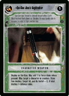 Qui-Gon Jinn's Lightsaber AI Alternate Image FOIL  REFLECTIONS III star wars ccg