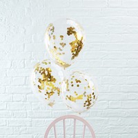 Luftballon Luftballons Konfetti Gold (5 StüCk) Hochzeit Geburtstag