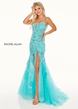 Authentic Rachel Allan 70275 Dress--Color: Aqua Green--Size:4-Prom Dress
