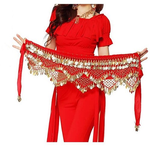 Damen Sweet Bellydance Hüftschal mit Goldmünzen Röcke Halstuch laut - Bild 13 von 22