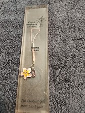 LAS VEGAS TREASURES PHONE STRAP FLOWER WITH PURPLE STONE NEW