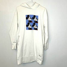 Uniqlo Disney Mickey Mouse Hoodie Sweatshirt Pullover White Dress Size XS