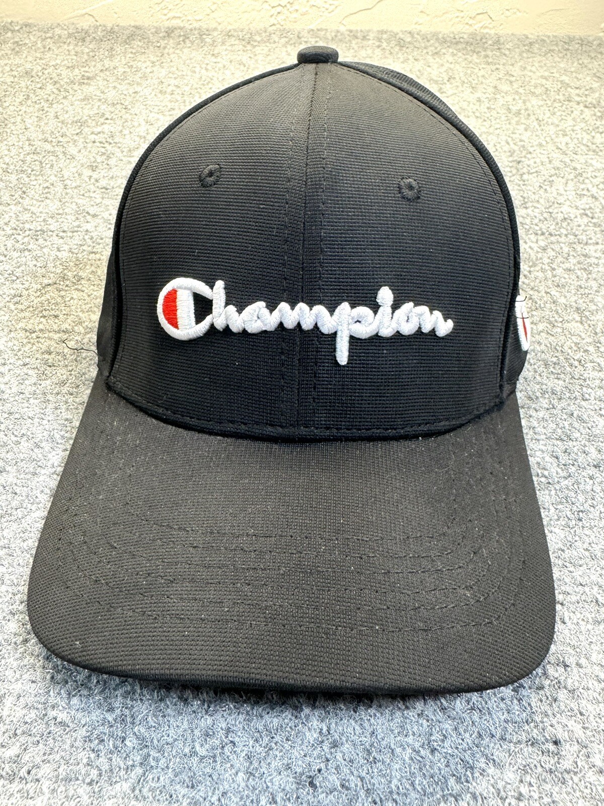 Champion Black Solid Adjustable Strapback Basebal… - image 1
