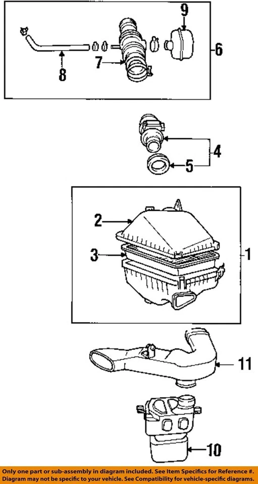 Conjunto de filtro de aire usado se adapta a: Toyota Avalon 1995 grado A Foto 2 de 4