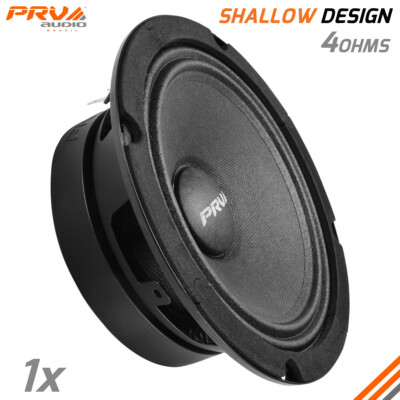 PRV Audio 6.5'' Midrange Speaker Shallow Pro Car Audio 200 Watts 4 Ohm 6MR200A-4