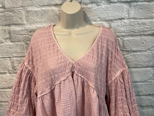 Top We The Free People Flower Power Fuegos Artificiales Diurnos Rosa Boho Gran Tamaño Talla XS - Imagen 4 de 8