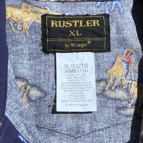 VTG 90s Rustler Wrangler XL Western Cowboy Rodeo Horse Sawtooth Youth - Picture 3 of 6