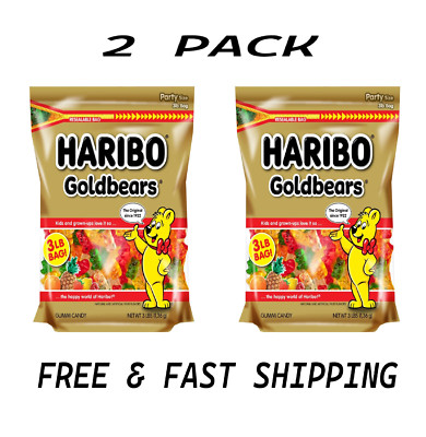 HARIBO Goldbears Original Gummy Bears XL Bag, 3 lb (2 PACK) FREE & FAST SHIPPING