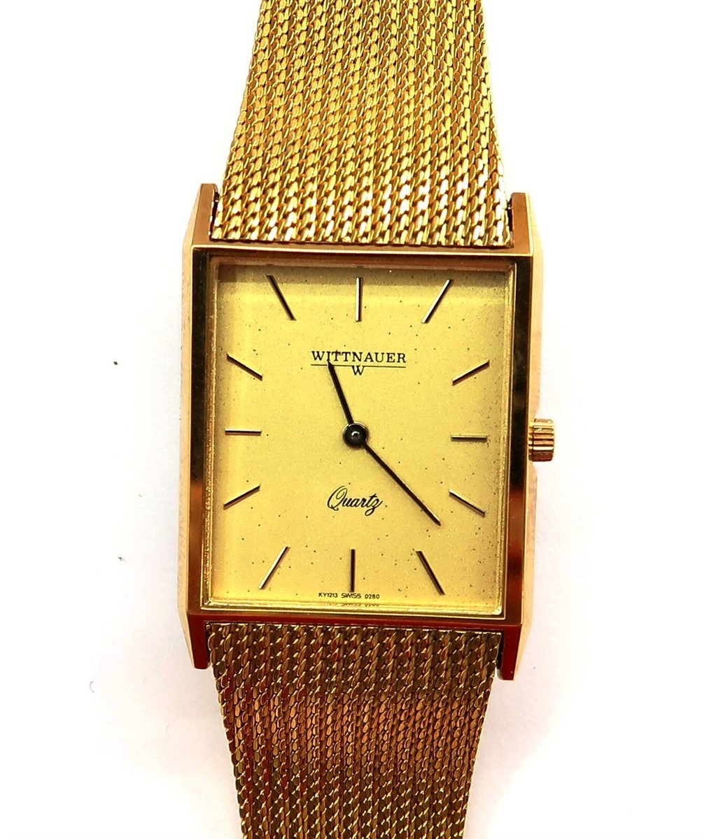 Vintage WITTNAUER 10k Gold Plated Mens Tank Watch KY1213 Vintage WITTNAUER 10k Gold Plated Mens Tank Watch KY1213