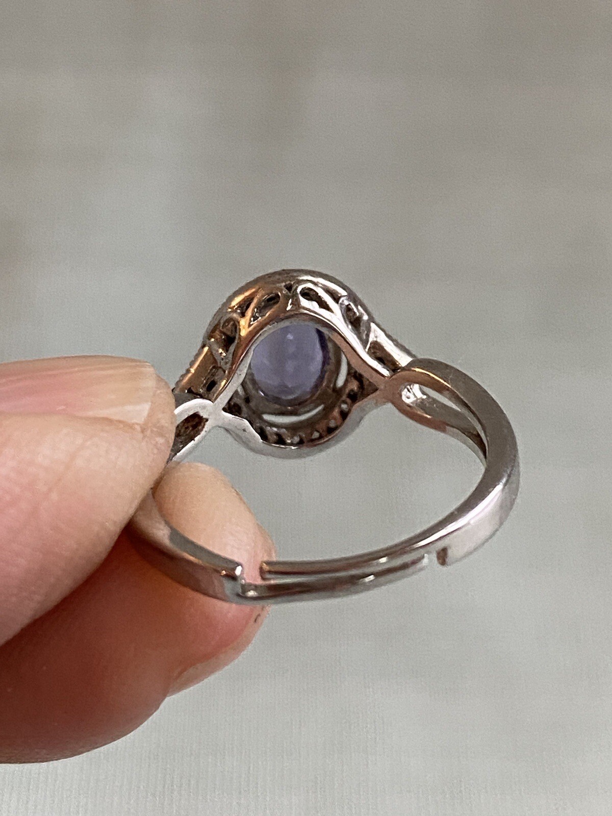 Sterling Silver Amethyst Ring Adjustable Size - image 4