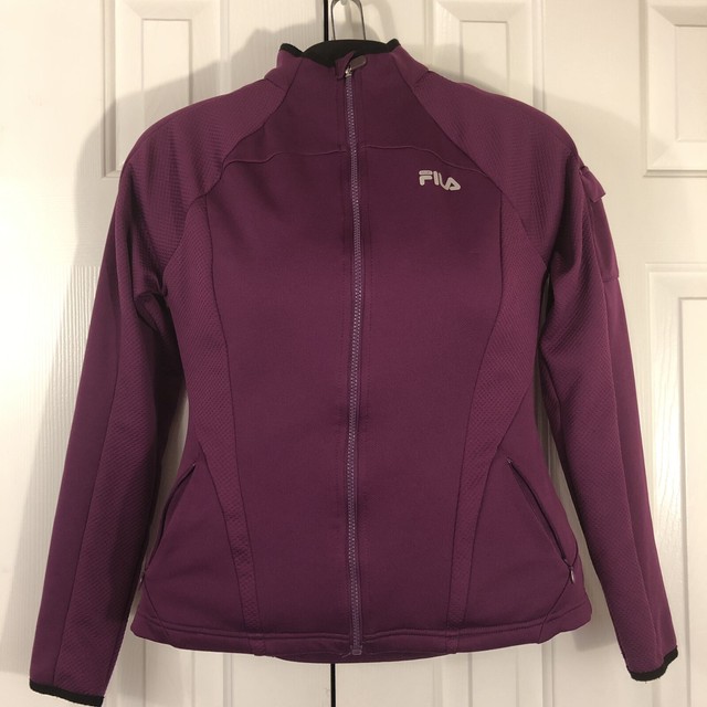 Womens Sport Fila Performance Medium Full Zip Up Burgundy Jacket eBay