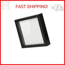 Muzilife 8x8 Shadow Box Picture Frame with Linen Board - Deep Wood  Glass Displ