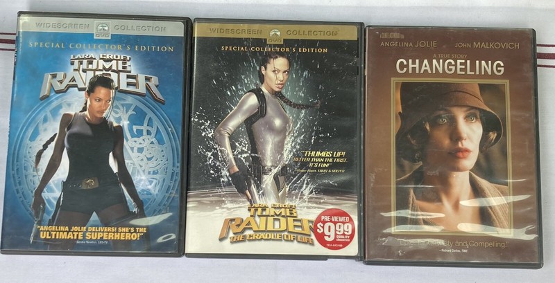 Angelina Jolie triple feature, DVD-Lara Croft Tomb Raider films + The Changeling